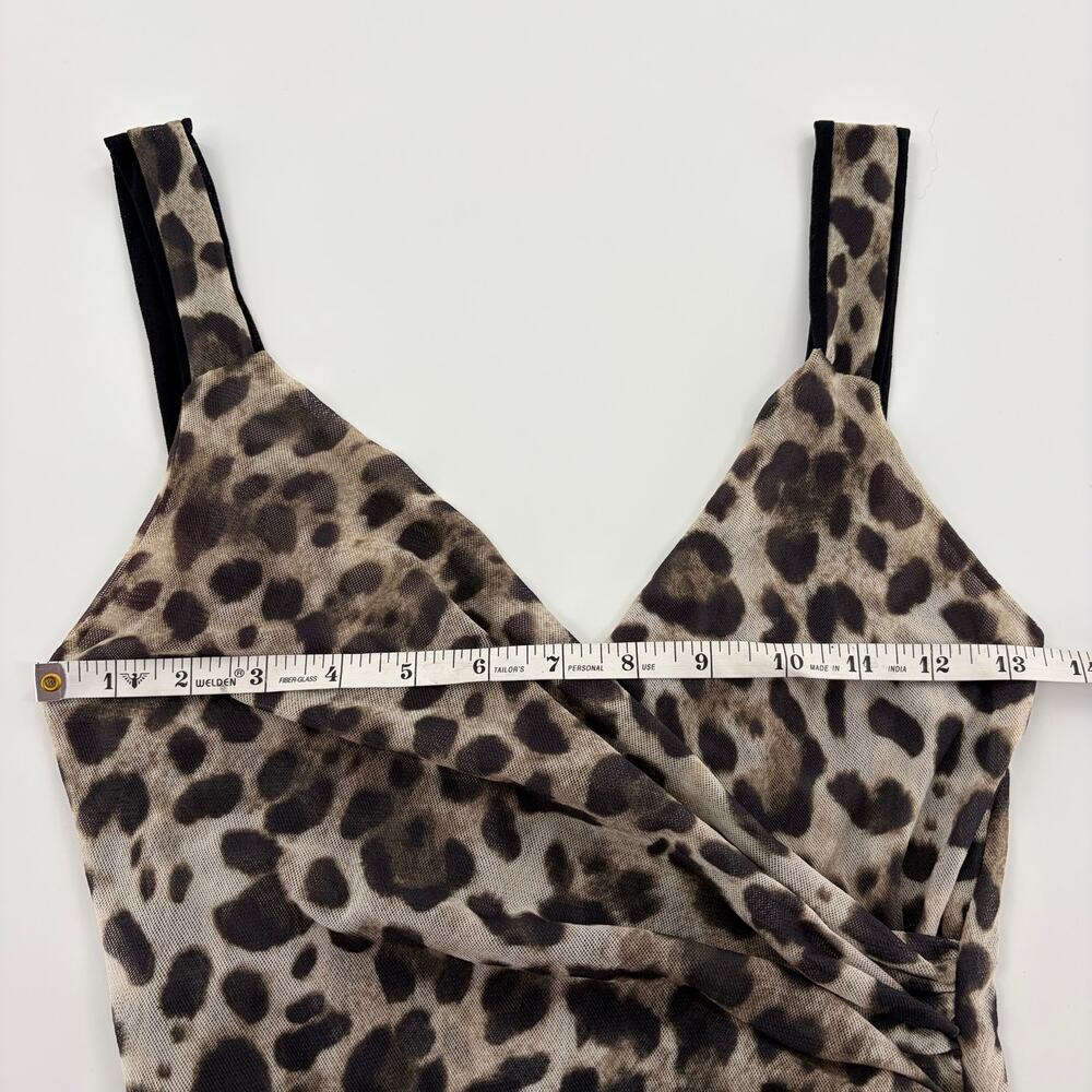Sweet Pea by Stacy Frati Y2K Leopard Print Mesh Faux Wrap Tank Top - Picture 6 of 8
